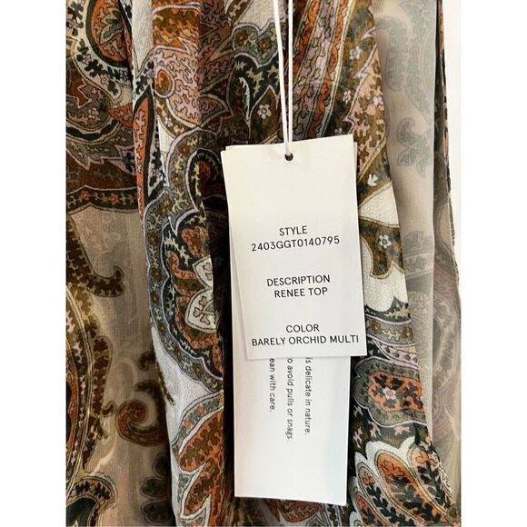 Veronica Beard Women's Barely Orchid Paisley Halter Neck Renee Tops Size 12 NWT - Picture 11 of 11